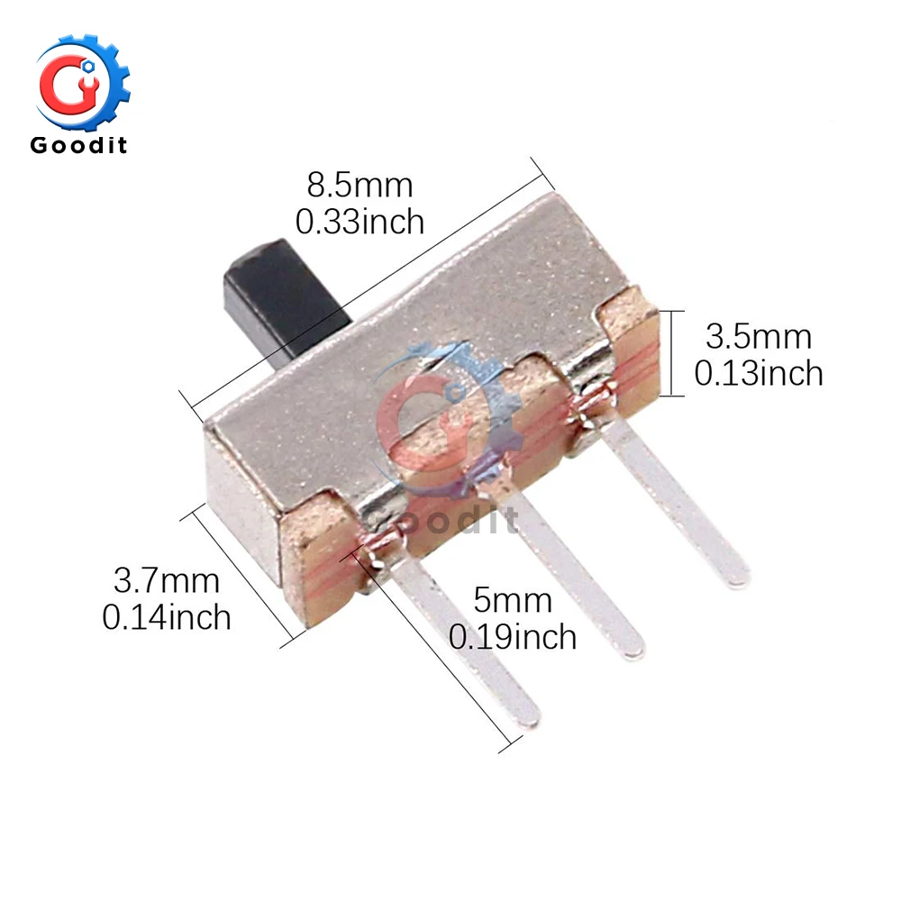 20Pcs SS12D00G3 Slide Switch 2 Position SPDT 1P2T 3Pin PCB Panel Mini Vertical Toggle Switches For DIY Electronic Accessories - Image 3