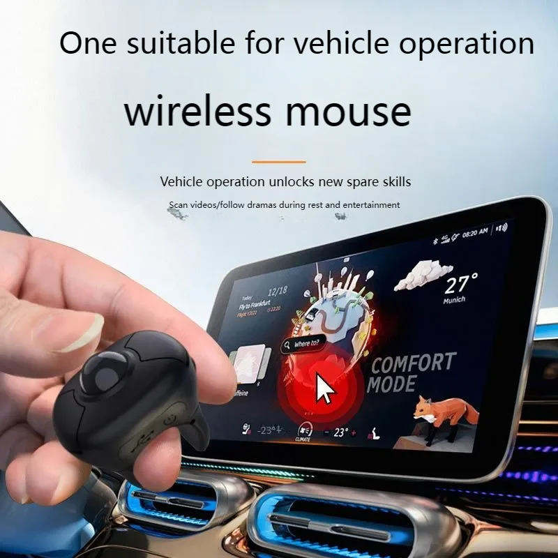 Wireless Trackball Ring Mouse 2.4G Bluetooth Dual Mode Tiktok YouTube E-Book PPT Speech Mini Air Mouse For iOS Tablet Windows - Image 3