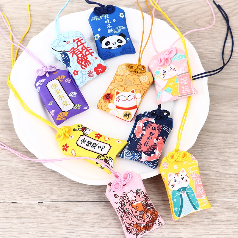 1PC Japanese Prayer Omamori Pray Fortune Beauty Health Safety Lucky Charms Wealth Bag Guard Pendant Keychain Couple Gift - Image 5
