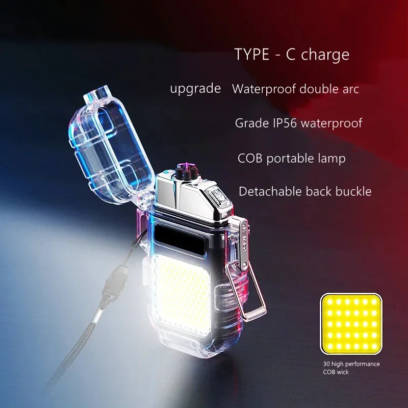 New Creative Multifunctional USB Lighter Waterproof Outdoor Transparent Electronic Ignition Lighting Lighter Gadget Men's Gift - Image 3