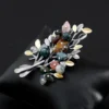 Women Retro Natural Stones Tree Brooches Pearl Stone Leaf Big Brooch Jewelry Accessories Clothing Wholesale New Arrival