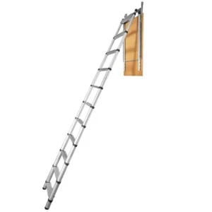Lightweight Aluminum Telescopic Step Ladder 350lb Capacity for RV Attic Loft Home Improvement Use