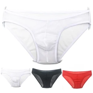 Daily Underwear Men's Clothing Sexy Solid Color Thong Panties Underwear Breathable High Elastic Mens Mesh 1pcs