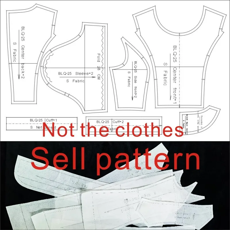 Clothing to figure custom men's tight fitting knitted T-shirt paper sample 1:1 cutting drawings TTX-5 - Image 2