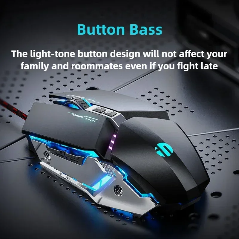 Inphic W2 Gaming Mouse USB Wired Mouse with Glowing Mechanical Metal Style Suitable For Desktop Office PC Gamer Accessories - Image 6