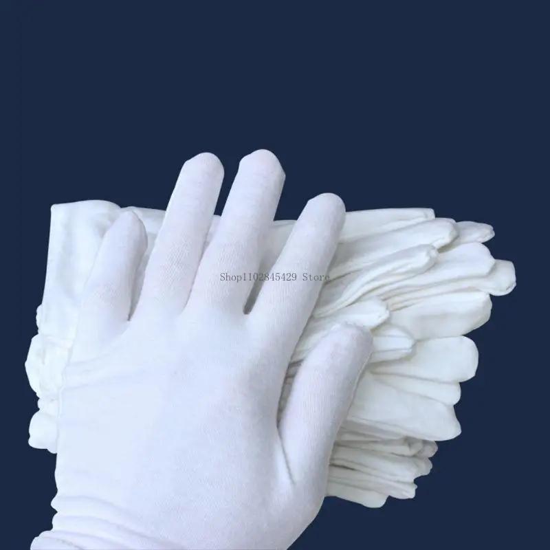 Soft White Cotton Gloves for Coin Jewelry Inspection for Protection Decor Reusable for Health Daily Work Gloves for Men - Image 3