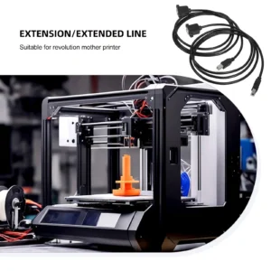 2pcs 1.5M Printer Extension Cable with Screw Hole Black Color Copper Wire for Rotary Mother Printers Office Electronics