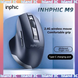INPHIC M9 Wireless Silent Mouse Rechargeable Office 2.4G Display Ergonomic Computer PC Laptop Office Accessories Gift Peripheral