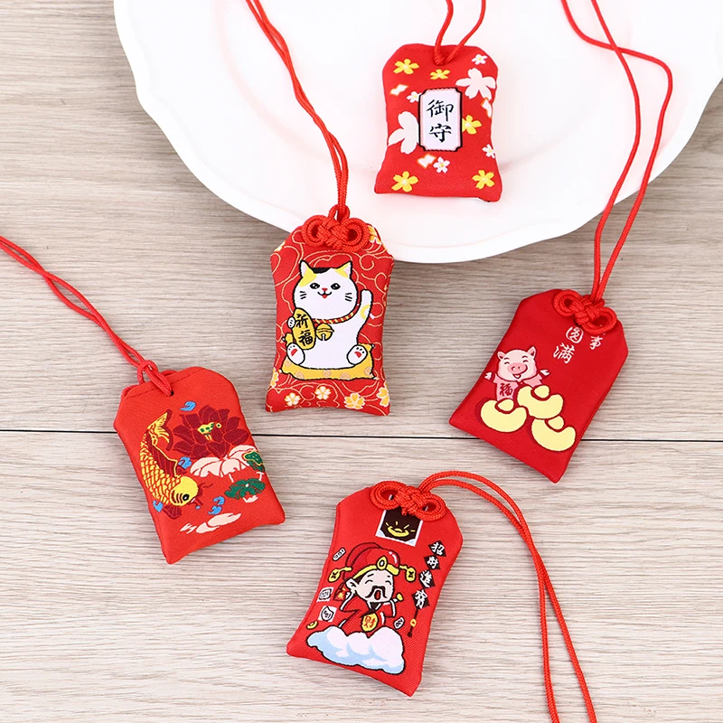 1PC Japanese Prayer Omamori Pray Fortune Beauty Health Safety Lucky Charms Wealth Bag Guard Pendant Keychain Couple Gift - Image 3