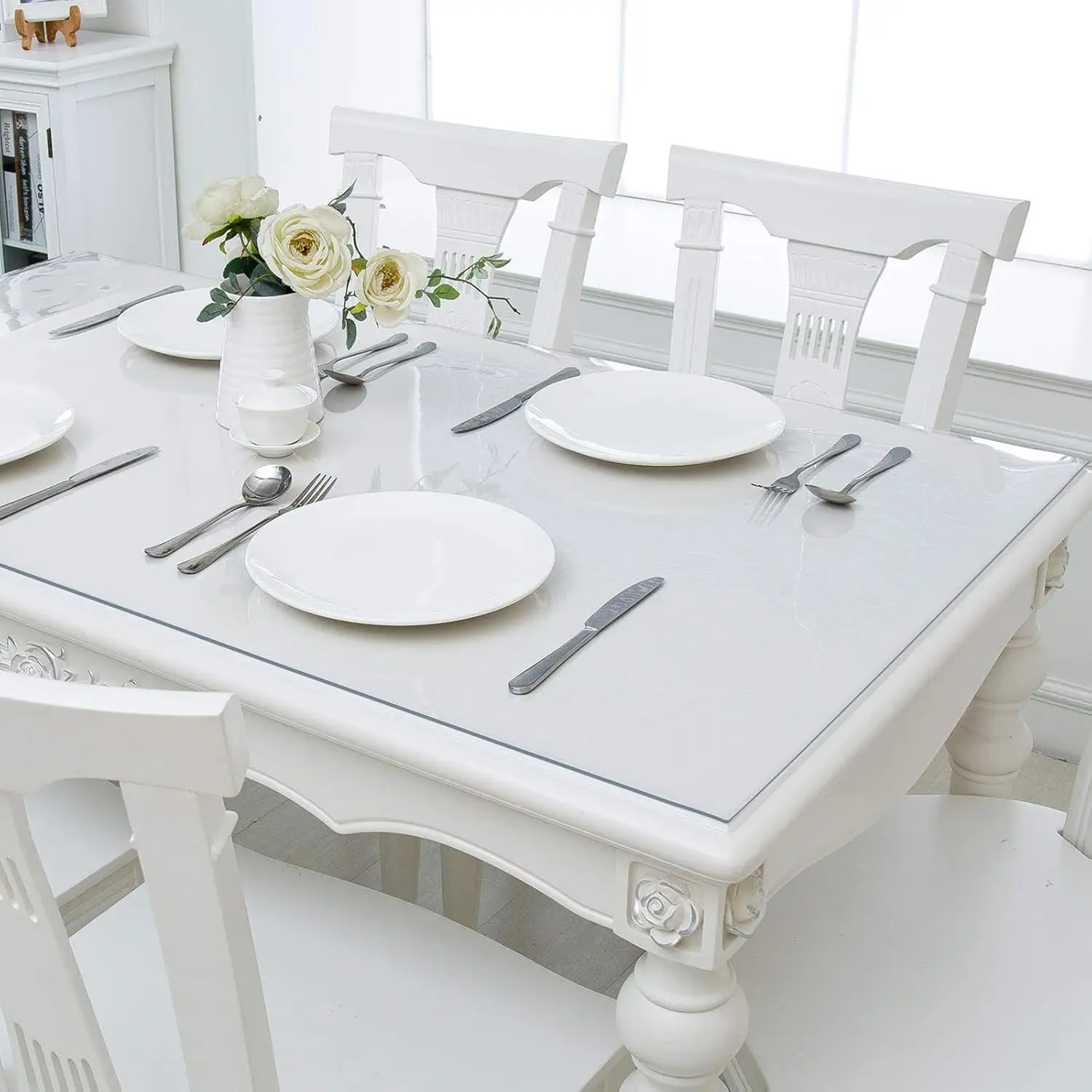 1.5mm Thick Clear Table Protector, Clear Table Cover Protector, Plastic Table Cover, Clear Desk Mat Desk Pad, Desk Protector Mat - Image 3