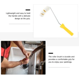 Small 4-Wheel Tube Paint Roller Brush For Wall Painting Wood Stain Craft Fence Trim Home Improvement Multi Wheels Roller