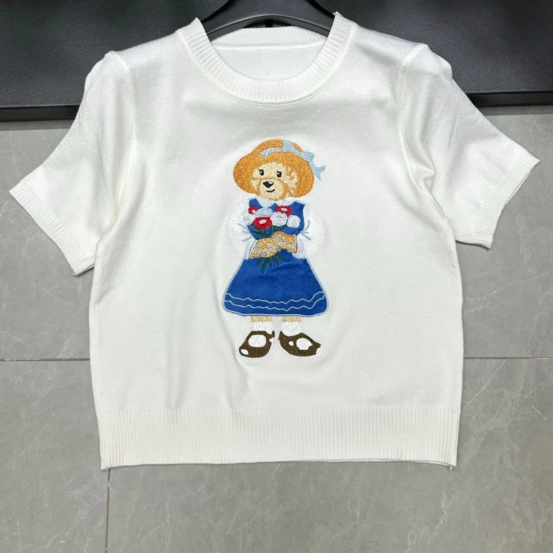 2025 summer T-shirt Knit Pullover Sweater For Women Luxury Brand Design Knitwear Top Outerwears Pull Jerseys Jumper Y2K Clothes - Image 6