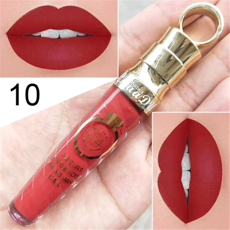 New!!Make Up Lips Matte Liquid Lipstick Waterproof Long Lasting Sexy Pigment Nude Glitter Style Lip Gloss Beauty Red Lip Tint - Image 5