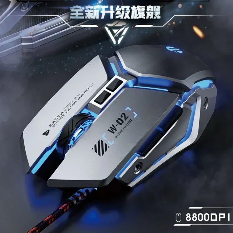 Inphic W2 Gaming Mouse USB Wired Mouse with Glowing Mechanical Metal Style Suitable For Desktop Office PC Gamer Accessories - Image 3