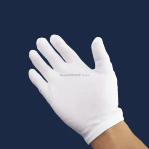 Soft White Cotton Gloves for Coin Jewelry Inspection for Protection Decor Reusable for Health Daily Work Gloves for Men