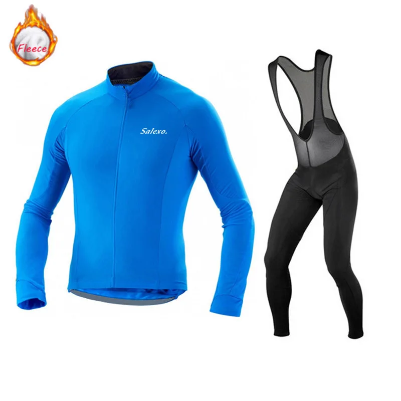 SALEXO Cyling Jersey 2026 Winter Thermal Fleece Cycling Jersey Men Long Sleeve Warm Maillot Ciclismo Breathable Bicycle Clothing - Image 3