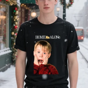 Merry Christmas Movie Home Alone Children's Man Printed T-shirt Woman Cotton Tshirt Adult Daily Clothing Holiday Gifts Tops