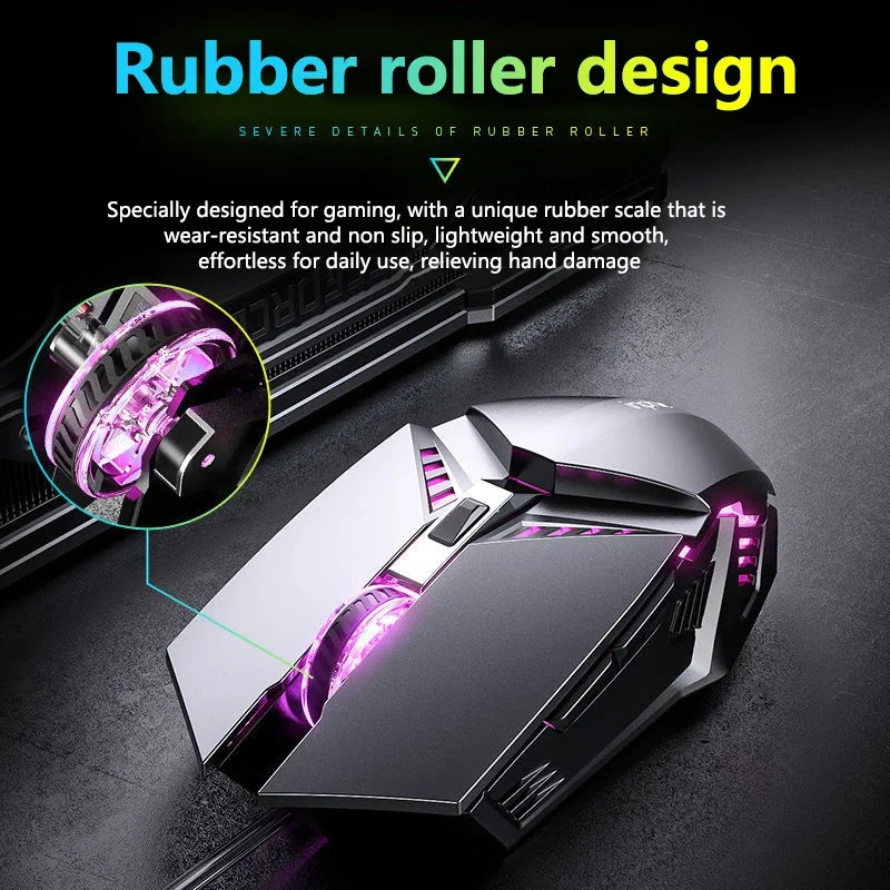 Inphic W2 Silent Gaming Mouse USB Wired Mouse Gamer Mechanical Metal Style Suitable For Laptop Computers And Desktop Home office - Image 3