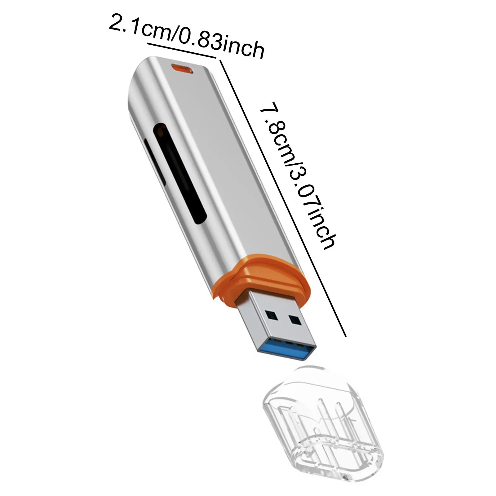 USB 3.0 Card Reader USB A Interface Lanyard Hole Design Practical Replacement Electronics Accessory High Speed Transmission USB 3.0 Card Reader USB A Interface Lanyard Hole Design Practical Replacement Electronics Accessory High Speed Transmission