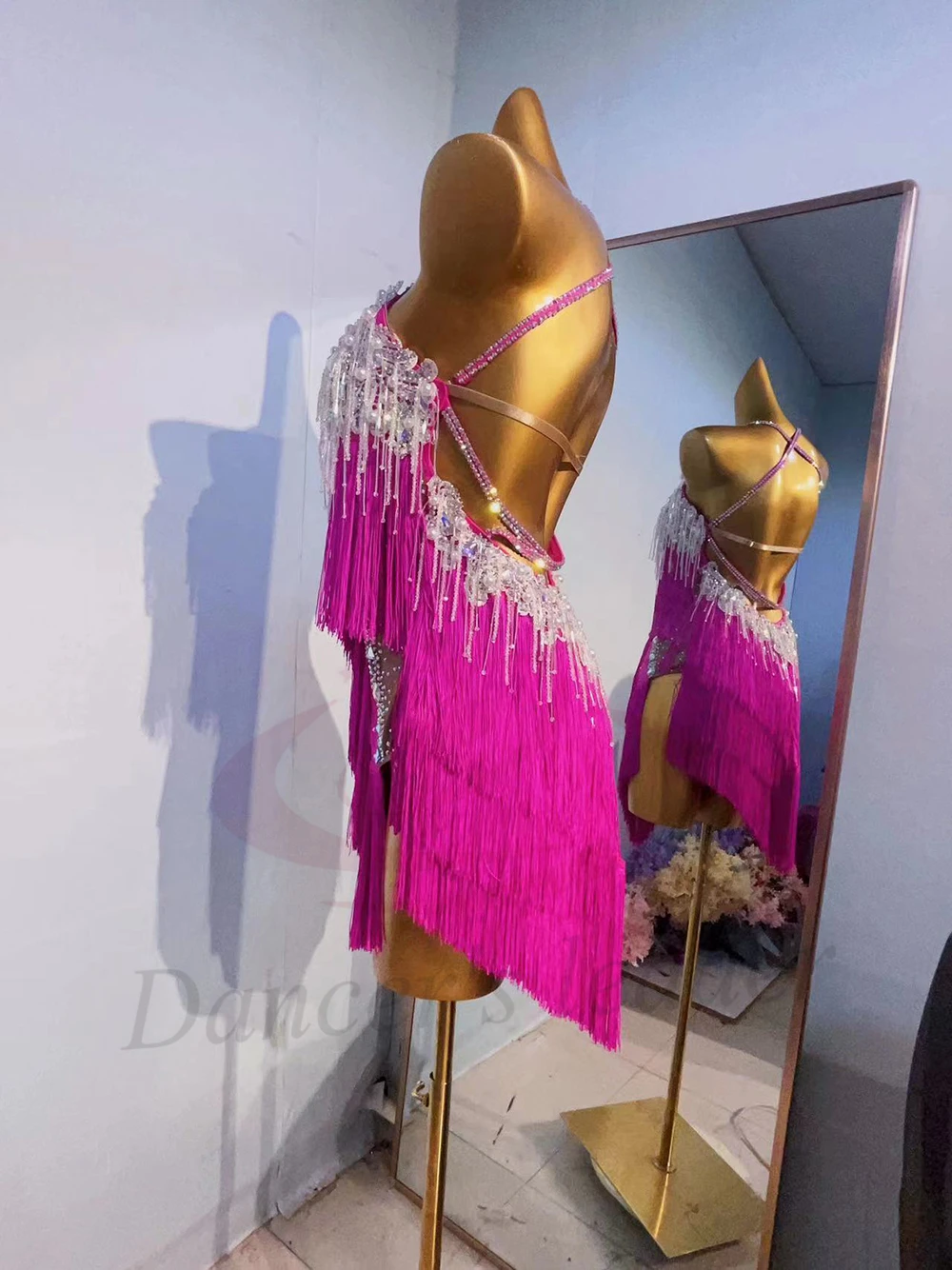 Latin Dance Adult And Children'S Dress AB Stone High-End Custom Heavy Industry Tassel Cha Tango Women'S Professional Clothing - Image 5