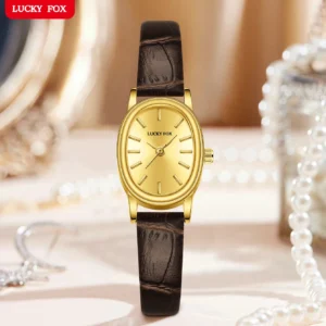 LUCKY FOX Fashion Simple Women's Watch; Miniature Gold Block Watch; Versatile Quartz Watch
