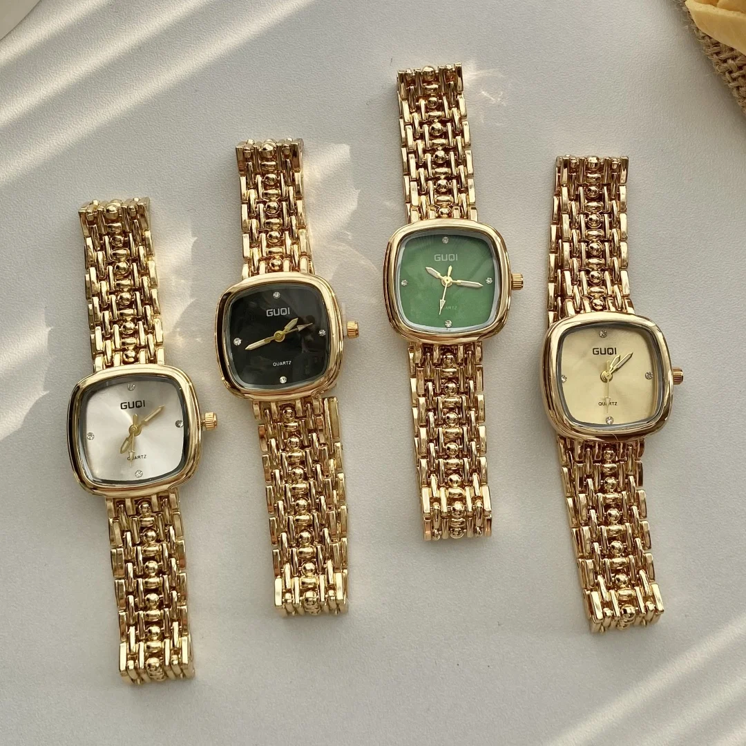 Simple Golden Quartz Watch for Women Retro Luxury Gift Ladies Watches Small Dial Stainless Steel Strap Wristwatches Montre Femme - Image 2