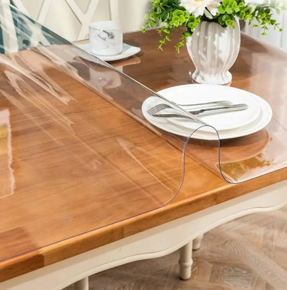 1.5mm Thick Clear Table Protector, Clear Table Cover Protector, Plastic Table Cover, Clear Desk Mat Desk Pad, Desk Protector Mat - Image 2