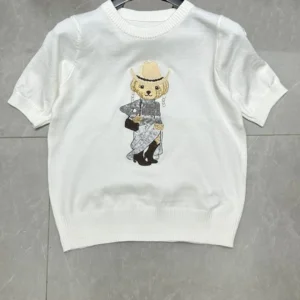 2025 summer T-shirt Knit Pullover Sweater For Women Luxury Brand Design Knitwear Top Outerwears Pull Jerseys Jumper Y2K Clothes