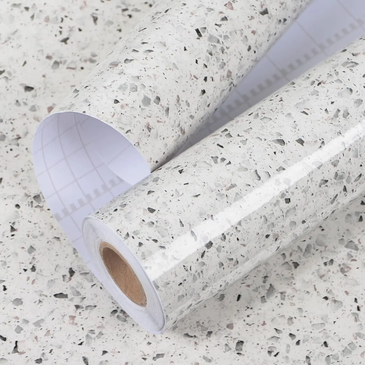 Waterproof Oil-Proof Beige Marble Wallpaper Contact Paper PVC Self Adhesive Bathroom Kitchen Glossy Countertop Home Improvement - Image 5