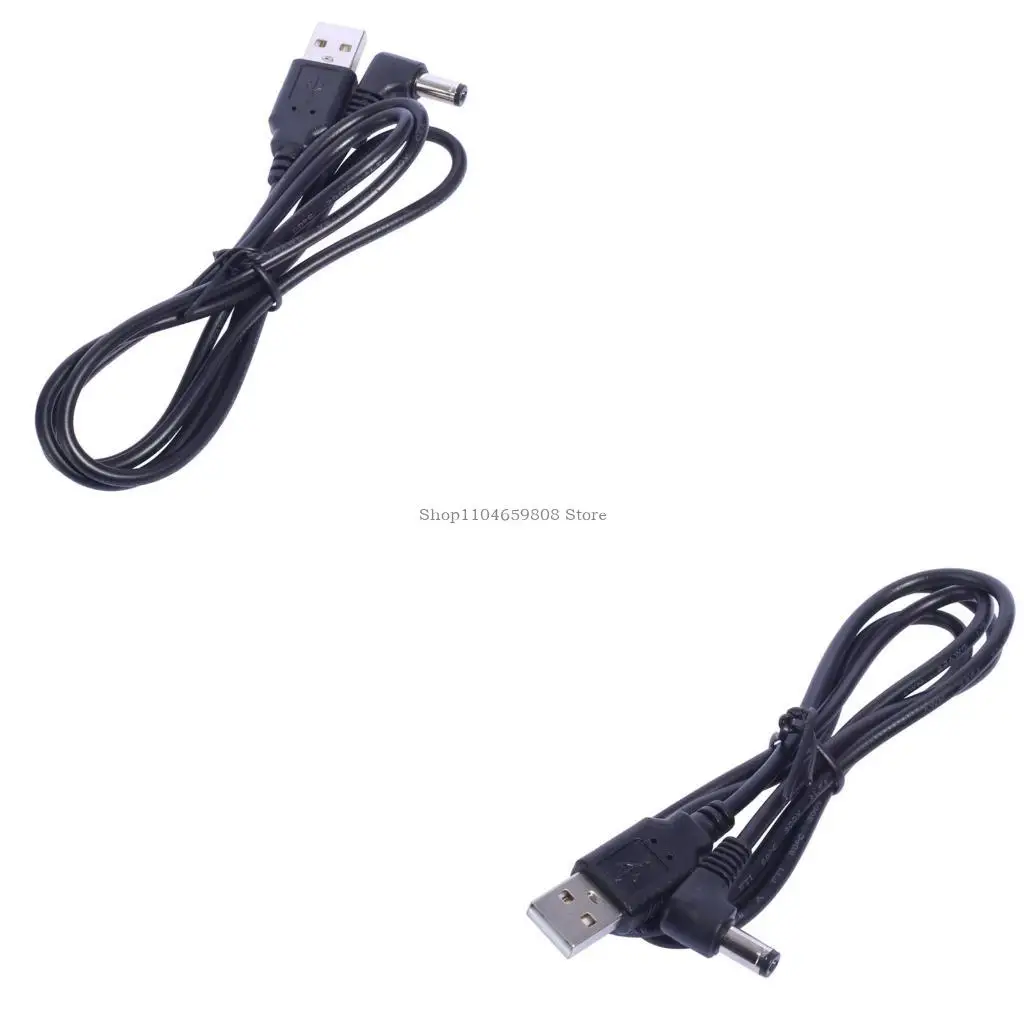 Durable USB to DC5.5 x 2.1mm Cable DC5521 Connector Suitable for Electronic Piano, LED Strip, and Other Devices