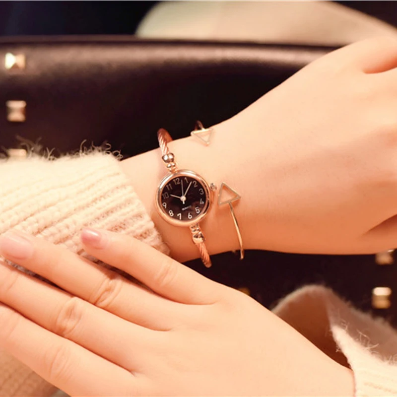 YIKAZE Women Watches Small Gold Bangle Bracelet Watch Stainless Steel Retro Ladies Quartz Wristwatch Clock Fashion Dress Watch - Image 4