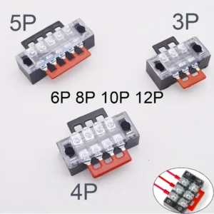 Electrical Screw Terminal Block Strip Fix Insulated Barrier Strip Wire Connectors Cable Contacts Diy Electronic Home Improvement