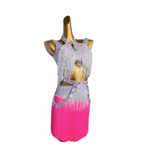 Latin Dance Adult And Children'S Dress AB Stone High-End Custom Splicing Color Tassel Cha Tango Women'S Professional Clothing