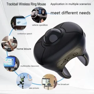 Wireless Trackball Ring Mouse 2.4G Bluetooth Dual Mode Tiktok YouTube E-Book PPT Speech Mini Air Mouse For iOS Tablet Windows