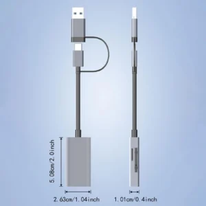4 in 1 Card Reader Electronics Accessory Multifunctional Double Interface Replacement Plug and Play USB C, USB 3.0, SD, TF Gray