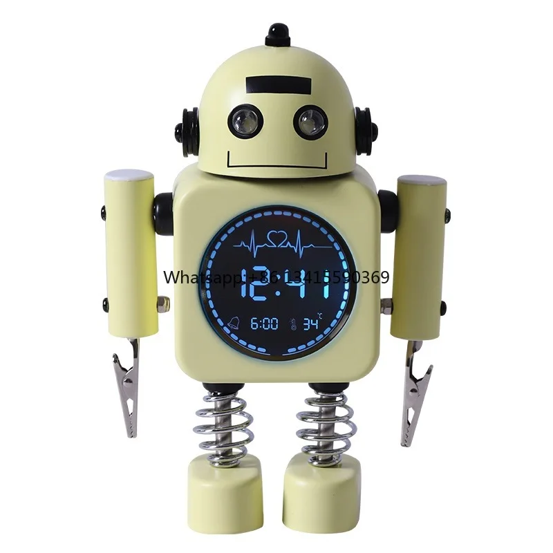 New Electronic Robot Sunrise Alarm Clock for Students with Smart Desktop Clock Boys and Girls Children's Bedroom Bedside Clock