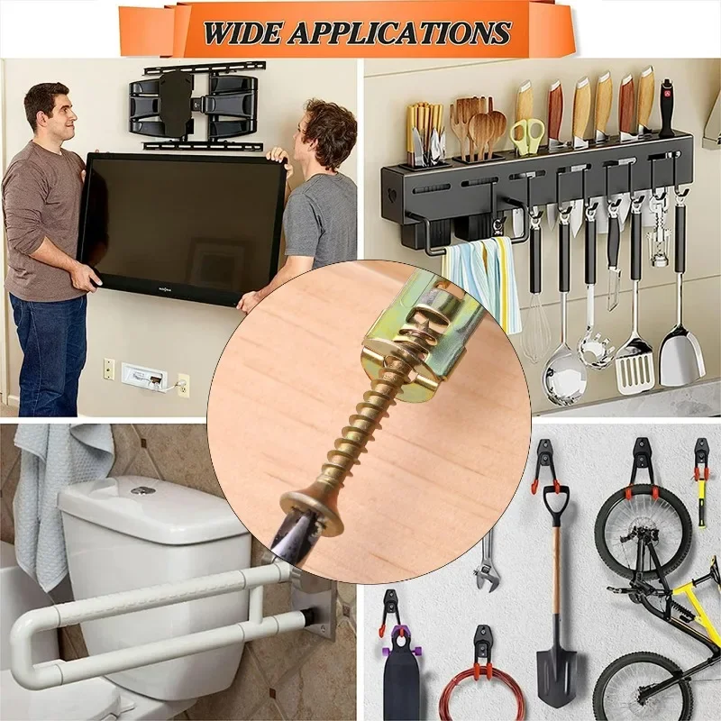 100/10sets Self Drilling Drywall Anchors Expansion Screws Cavity Plugs for Gypsum Board Home DIY Fixing Hanging Picture Frames - Image 5