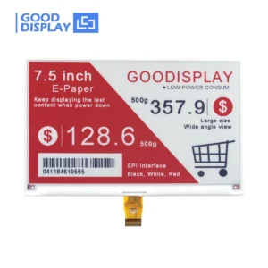 7.5 Inch Red Tri-Color Electronic Paper Display 1.3s Partial Update of Black and White Parts E-Ink Screen, GDEY075Z08