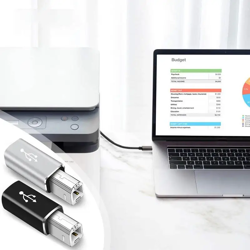 Multifunctional Aluminum Alloy USB 2.0 Type-C To USB Converter For Electronic Musical Instrument, Laptop, Printer