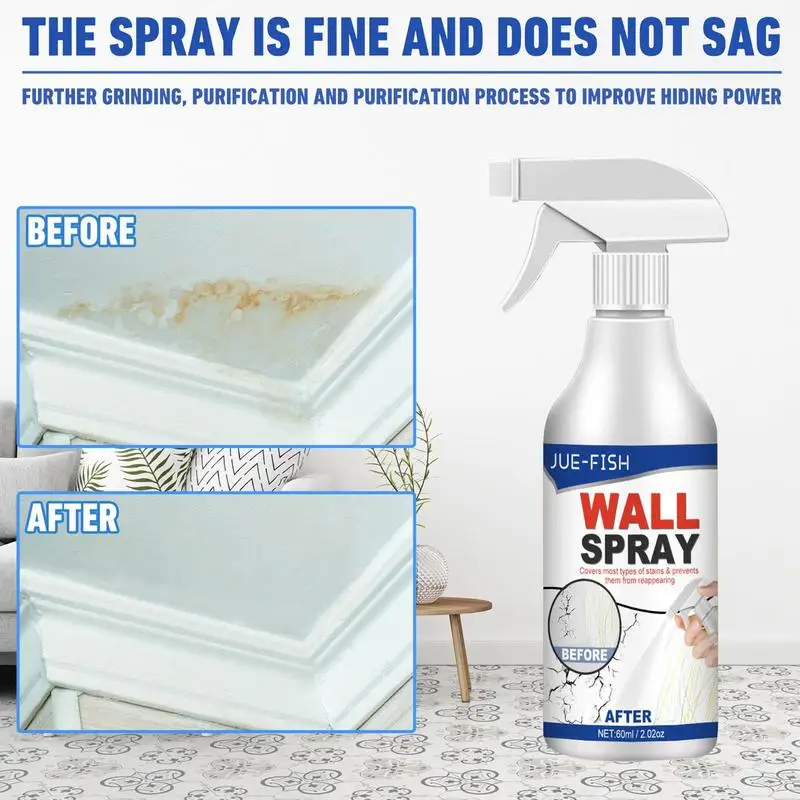 60ml Harmless Wall Paint Spray Paint Wall Repair No Trace White Paint Renovation Tools Home Improvement For Home Bedroom Kitchen - Image 4