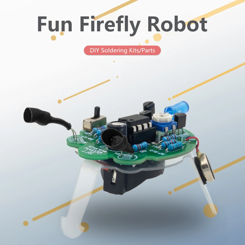 Photosensitive Mobile Robot Kit Firefly DIY Bulk Tail Breathing Light Fun Electronic Education Training - Image 5