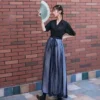 Women Hanfu Cosplay Oriental Ancient Lady Top And Skirt Two Piece Han Chinese Clothing Suit Kungfu Costume Women Dress