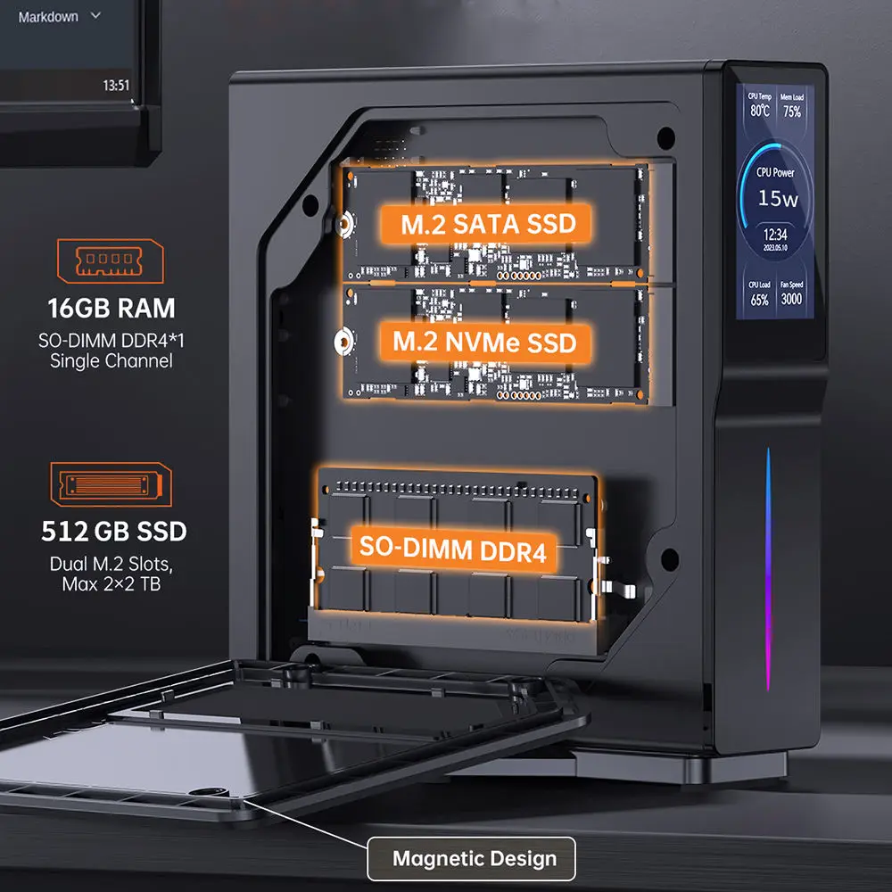 Mini Computer PC Intel Processor Alder Lake N100 N150 4K HD DP Win11 16Gb DDR4 512Gb NVMe SSD Mini Office Gaming Pc - Image 4