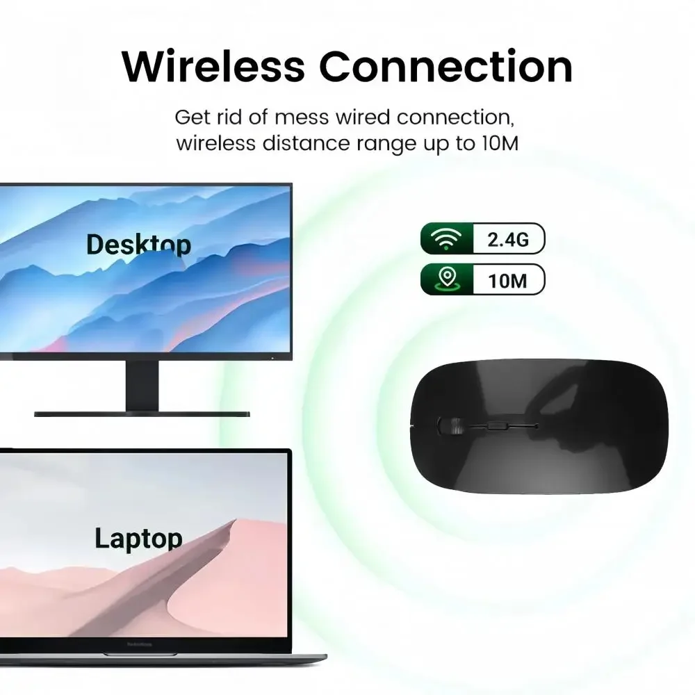 2.4G Wireless Mouse 1600 DPI Optical Mouse with USB Receiver Wireless Gaming Mice Slim For Mac Computer PC Laptop Desktop - Image 2