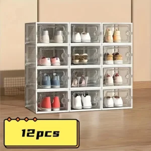 6/12 effective dust- and moisture-proof shoe box， protects shoes from external dust and moisture, extending the life of shoes