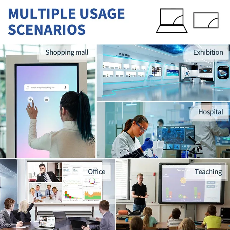 43 55 65 Inch TouchScreen Monitor Online Teaching Smart Board All In One Pc Digital Electronic Interactive Whiteboard - Image 5