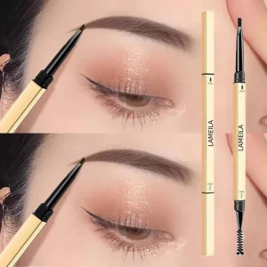 Waterproof, sweat-proof, long-lasting, ultra-fine dual-ended brow pencil for wild and natural-looking brows.