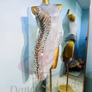 Latin Dance Adult Children'S Dress AB Stone High-End Custom Side Chain Dress Cha Cha Tango Women'S Clothing
