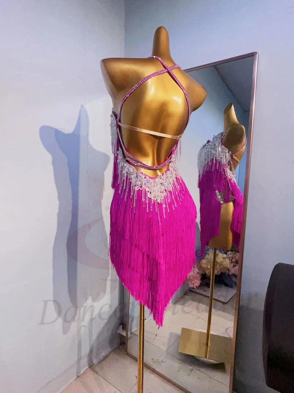 Latin Dance Adult And Children'S Dress AB Stone High-End Custom Heavy Industry Tassel Cha Tango Women'S Professional Clothing - Image 2