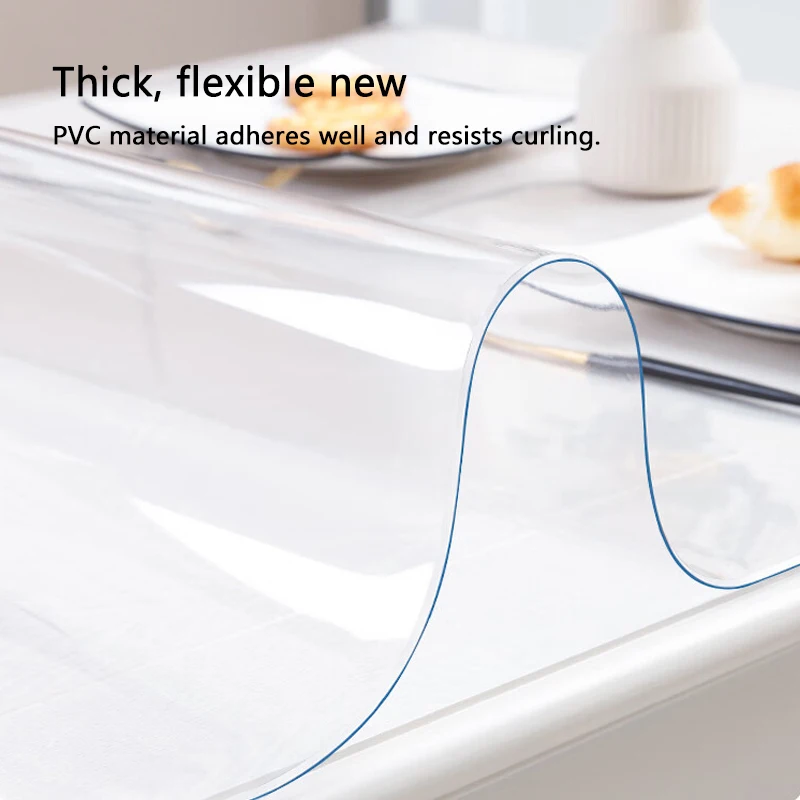 PVC Transparent Table Protector 1.0mm Thick Waterproof Oil-Proof Cover for Kitchen Desk and Dining Table Ideal for Home & Office - Image 5